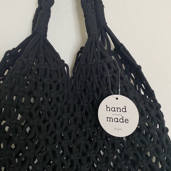 Black Crochet Market Bag - Picture 4 of 4